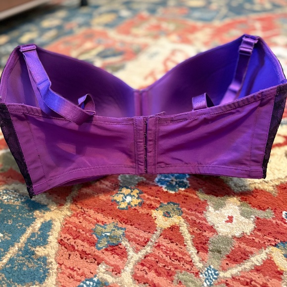 Cacique Purple and Black Lace Bra - Picture 2 of 5